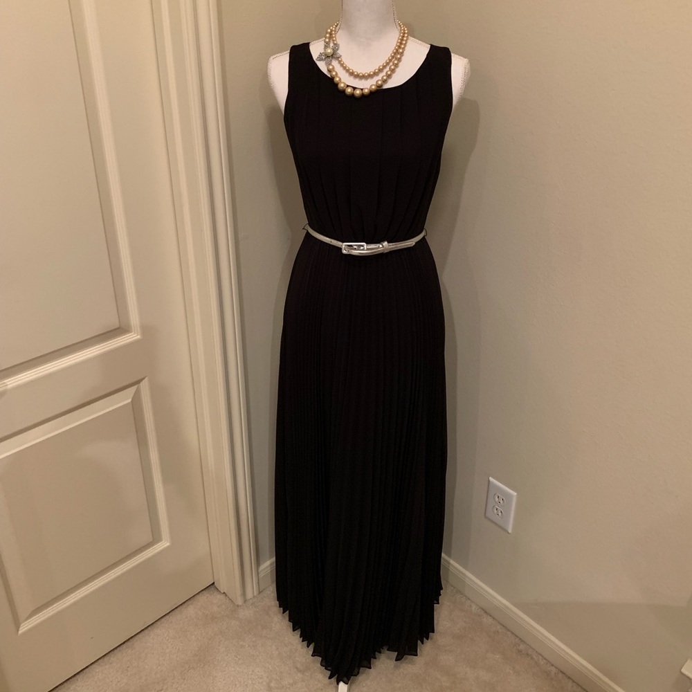 WHBM Black Pleated Dress